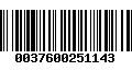 Código de Barras 0037600251143