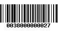 Código de Barras 0038000000027