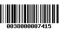 Código de Barras 0038000007415