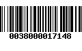 Código de Barras 0038000017148