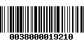 Código de Barras 0038000019210