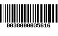 Código de Barras 0038000035616