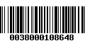 Código de Barras 0038000108648