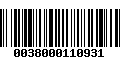 Código de Barras 0038000110931