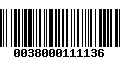 Código de Barras 0038000111136