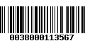 Código de Barras 0038000113567