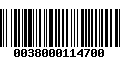 Código de Barras 0038000114700