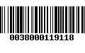 Código de Barras 0038000119118