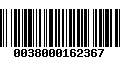 Código de Barras 0038000162367