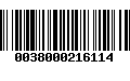 Código de Barras 0038000216114