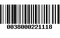 Código de Barras 0038000221118