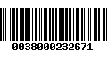 Código de Barras 0038000232671