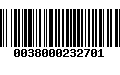 Código de Barras 0038000232701