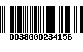 Código de Barras 0038000234156