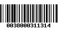 Código de Barras 0038000311314