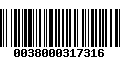 Código de Barras 0038000317316