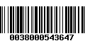 Código de Barras 0038000543647