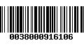 Código de Barras 0038000916106