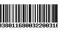 Código de Barras 00380116800322003160