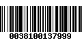 Código de Barras 0038100137999