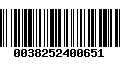 Código de Barras 0038252400651