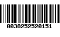 Código de Barras 0038252520151