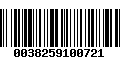 Código de Barras 0038259100721