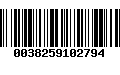 Código de Barras 0038259102794