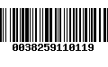 Código de Barras 0038259110119