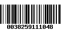 Código de Barras 0038259111048