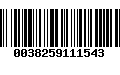 Código de Barras 0038259111543