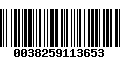 Código de Barras 0038259113653