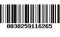 Código de Barras 0038259116265