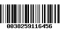 Código de Barras 0038259116456