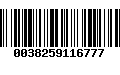 Código de Barras 0038259116777