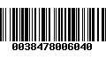 Código de Barras 0038478006040