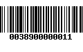 Código de Barras 0038900000011