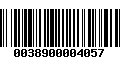 Código de Barras 0038900004057