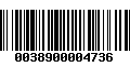 Código de Barras 0038900004736