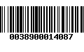 Código de Barras 0038900014087