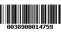 Código de Barras 0038900014759