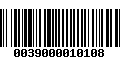 Código de Barras 0039000010108