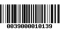 Código de Barras 0039000010139