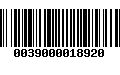 Código de Barras 0039000018920