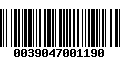 Código de Barras 0039047001190