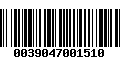 Código de Barras 0039047001510