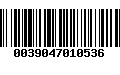 Código de Barras 0039047010536