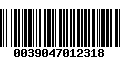 Código de Barras 0039047012318