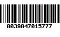 Código de Barras 0039047015777