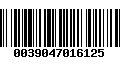 Código de Barras 0039047016125